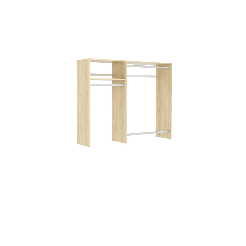 Grid 48'' - 60.625'' Closet System (Can Be Cut To Fit), Honey Blonde