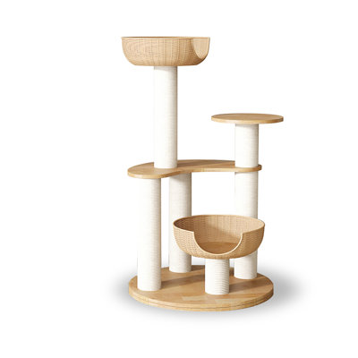 4 Tiers Cat Tree with Condons,Perch,Scratching Posts