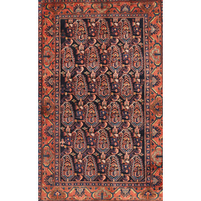 Tapis traditionnel noir / beige / rouge
