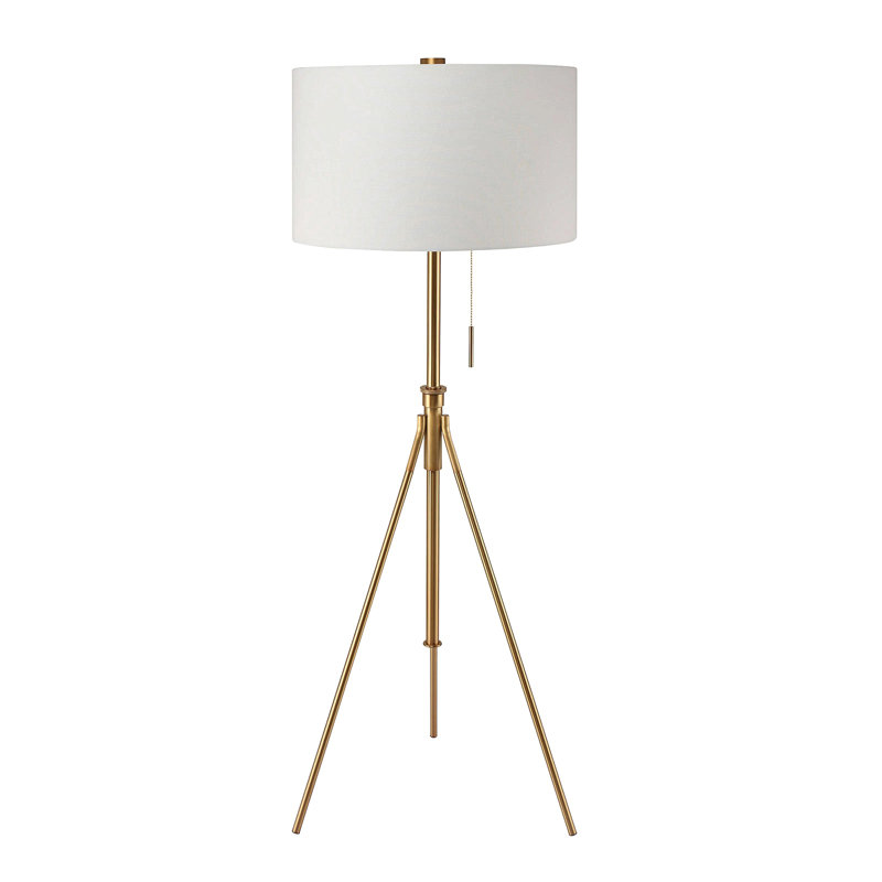 Interrupteur à poignée de lampe de plancher de style trépied 1Pc, Or brossé, 57"