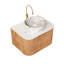 Meuble-lavabo de salle de bain 24 po avec évier, lavabo à fixation murale à bords arrondis flottants avec tiroir, lavabo en céramique blanc avec motif de pierre, préassemblé, couleur Dinura