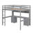 Full Size Wooden Loft Bed With Under-Bed Desk,Charging Station And Cabinets,Drawers And Bedside Tray-1361733205