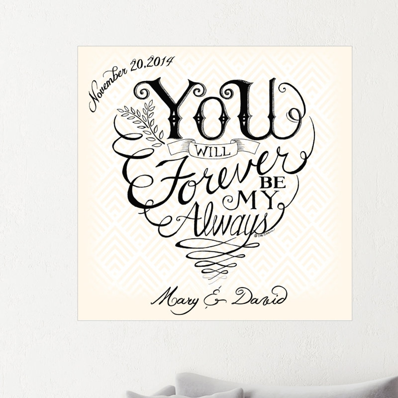 Adhésif décoratif "You and Me Forever", H 30 po x l 30 po, Oui