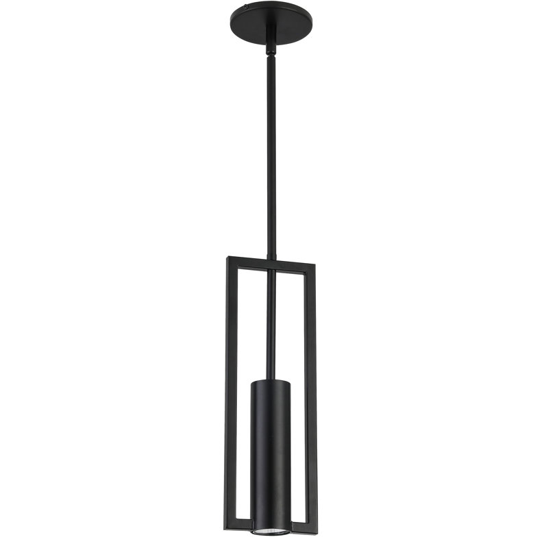 Luminaire suspendu 1 lumière Henar, Noir mat