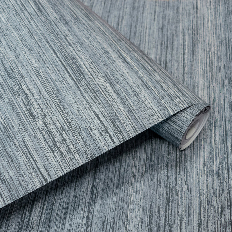 Arisdelsy Shimmer Horizontal Leaf 10.05m x 53cm Wallpaper Roll, Blue