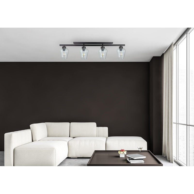 Randall Glass Flush Mount, Black
