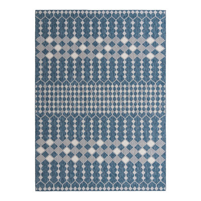 Blue Traliccio Indoor/Outdoor Trellis Rug