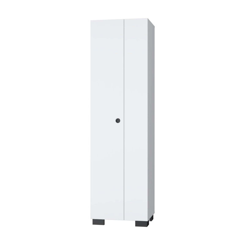 White Storage Shelves Broom Cabinet