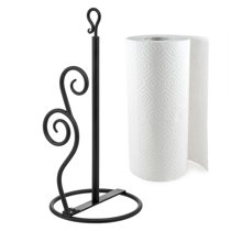 Home Basics Sunflower Free-Standing Cast Iron Paper Towel Holder with  Dispensing Side Bar, Yellow, KITCHEN ORGANIZATION