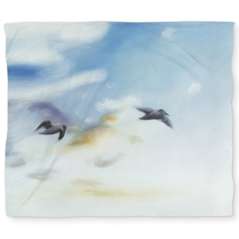 Birds in the Sky Blue King Duvet Cover - White Back Home Decor