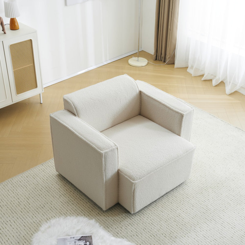 Modular Accent Chairs-single Accent Chairs With 2 Arms, Cream