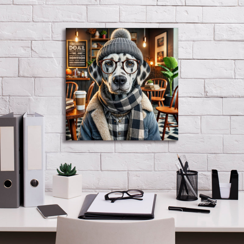 «Hipster Dog - Dalmatian» par Rey Klimt, art mural sur toile, H 18 po x l 18 po x P 0,75 po