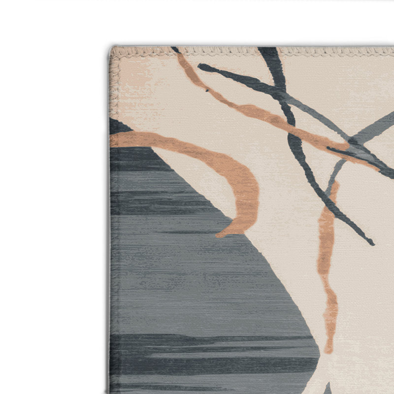 Tapis intérieur et extérieur beige Watercolor, Rectangulaire 2 pi x 3 pi