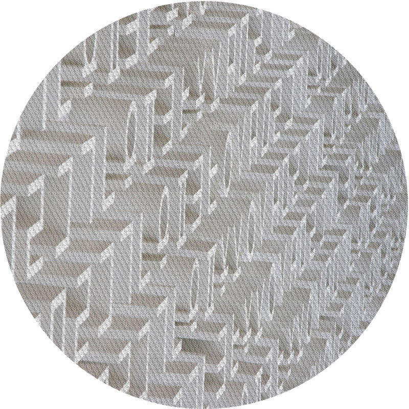 Tapis gris tissé à la machine, Rond 3 pi