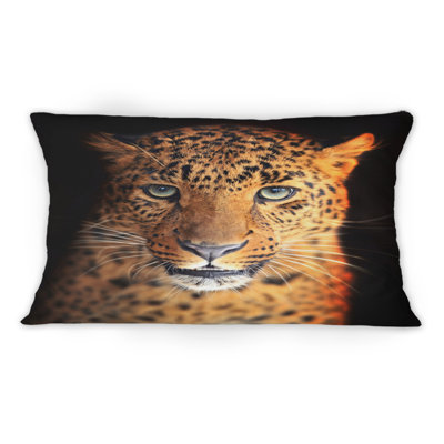 Portrait d'un léopard VI - coussin décoratif traditionnel imprimé