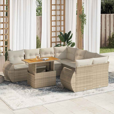  Ensemble de canapé de jardin beige