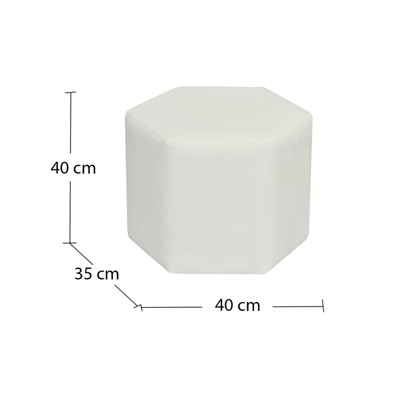 35cm Wide Novelty Solid Colour Pouffe Ottoman, White
