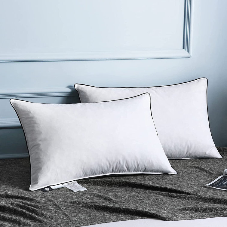 Babb Ultra-Soft Medium-Support Feather Down Bed Pillows Set of 2, Standard