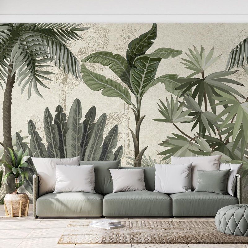 Palmier et fougère Serenity Tropics, L 66 po x l 96 po