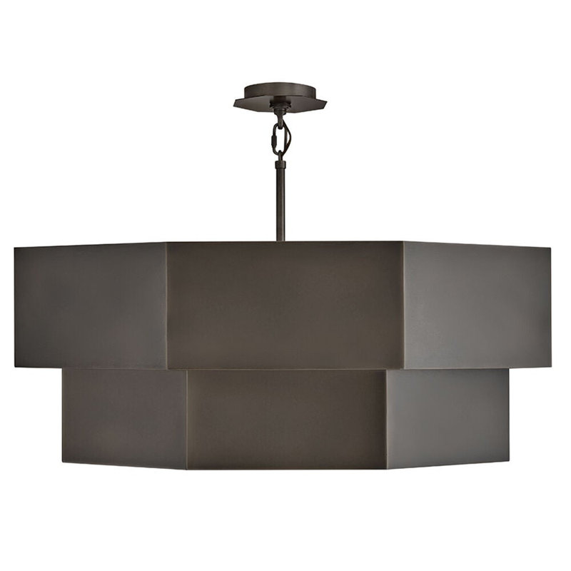 Hinkley Facet Convertible Chandelier, Black Oxide