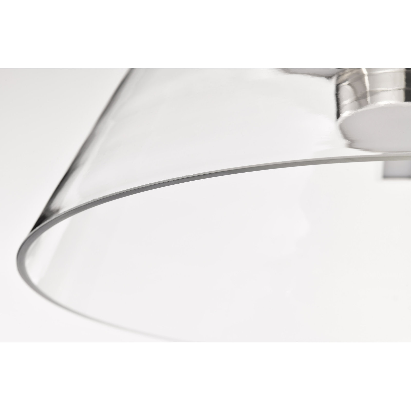 Sinclair Dimmable Glass Single Light Pendant, Polished Nickel, 46.51" H x 17" W x 17" D