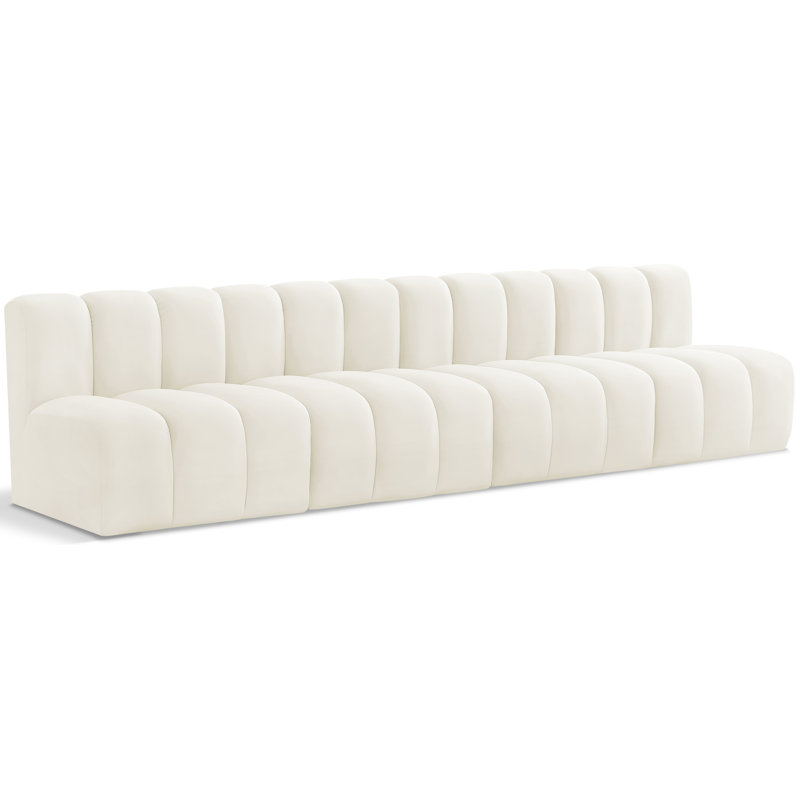 Kirchoffer Upholstered Sectional Reversible, Cream Velvet