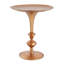 Petite petite table de bout ronde dorée, hauteur 29,3 po, décor métallique rétro