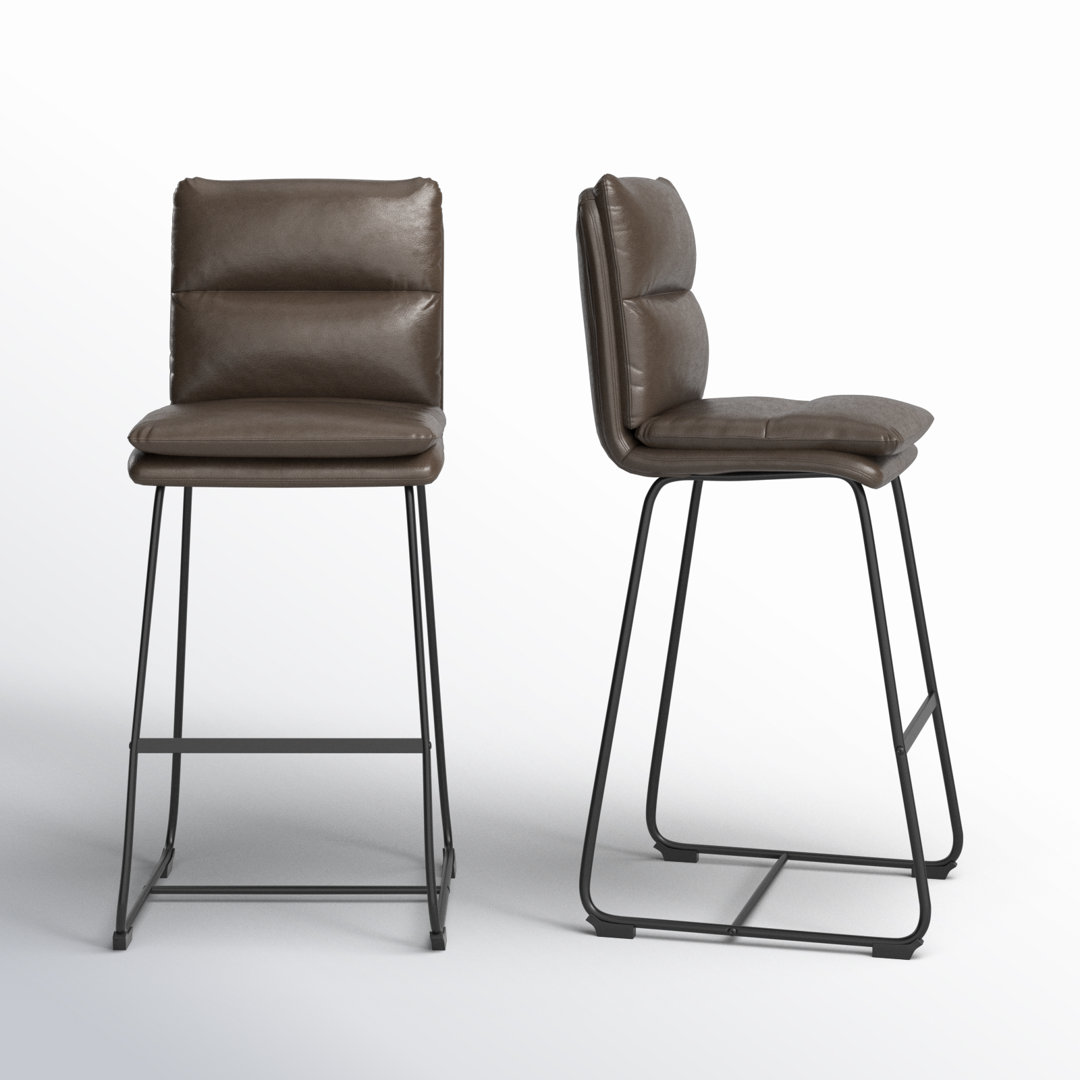 Volana Upholstered Counter Stool with Metal Frame (Set of 2) AllModern 