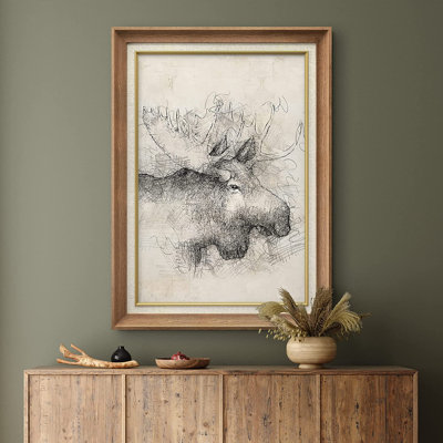«Forest Moose Portrait Animals Wilderness», reproduction de cadre photo sur toile