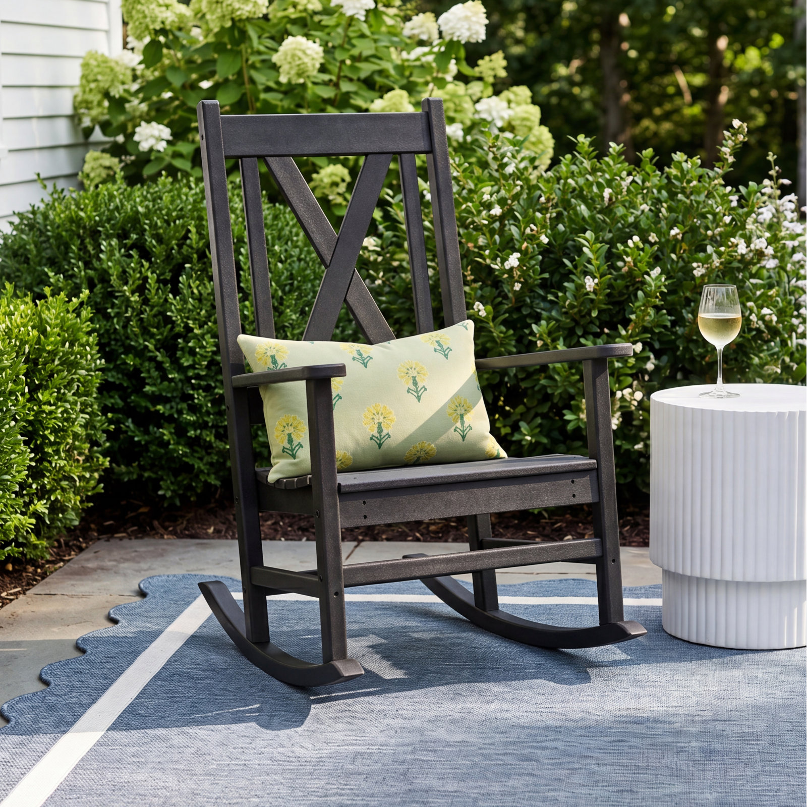 POLYWOOD Braxton Porch Rocking Chair, Black