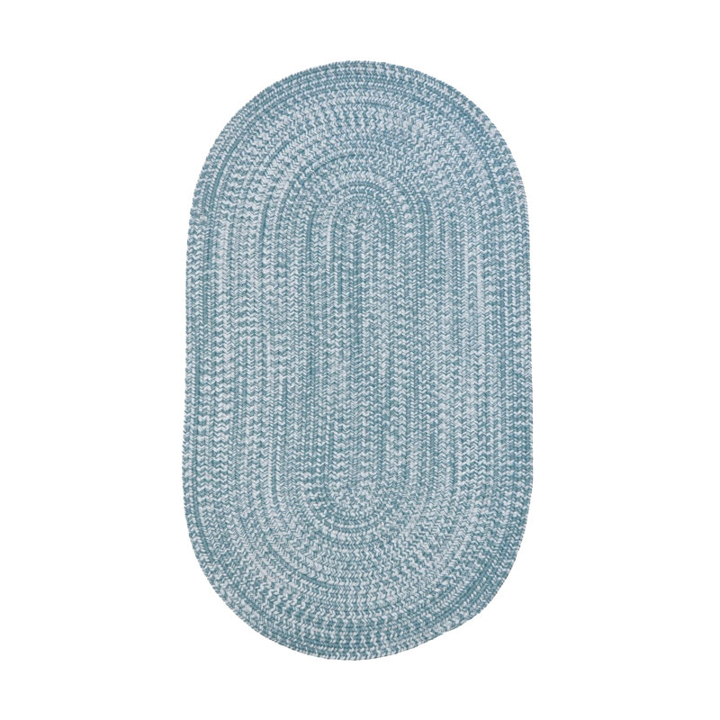 Tapis intérieur / extérieur en tweed bleu / blanc Amysue, Tapis de couloir 2 pi x 5 pi