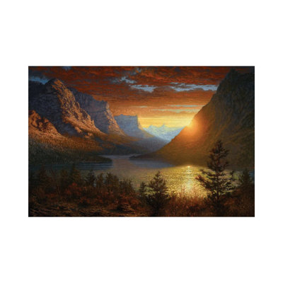 Majestic Landscape - St. Mary's Lake by Ken Salaz - Wrapped Canvas Painting