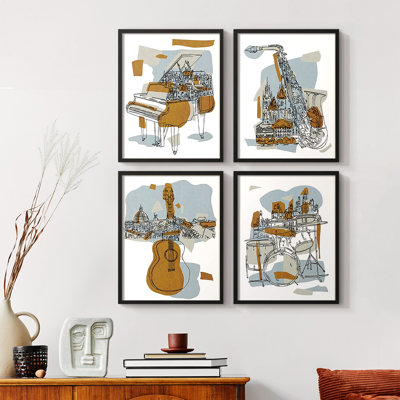 RunnelXII-WrappedCanvasPrint Framed Print - Set of 4