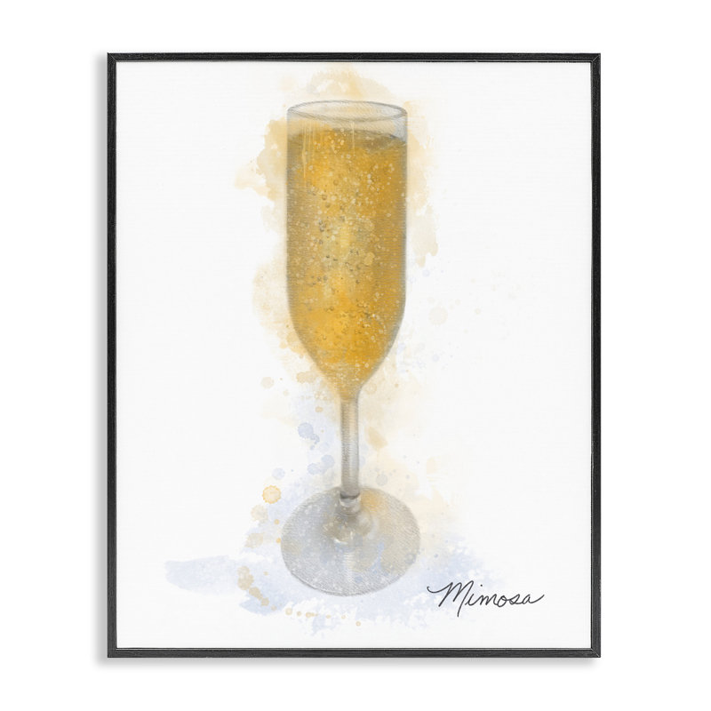Giclée encadrée de verre Mimosa, design par Matthew Piotrowicz, H 14 po x l 11 po, Giclée encadrée noir minuit
