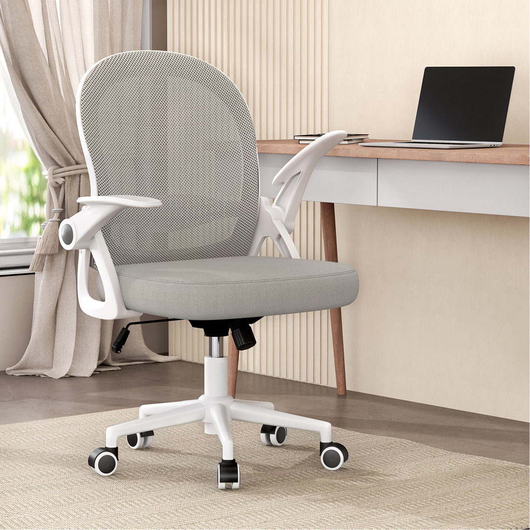 Ergonomic Mesh Desk Chair, Swivel Office Chair with Flip-Up Armrests, Medium Size