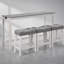Ensemble de table de bar 4 pièces élégant et fonctionnel avec prises de courant, idéal pour les salons et les salles à manger, blanc et gris