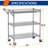 3 Tier Heavy Duty Rolling Utility Cart, 18" D x 30" W x 36.6" H Rolling Carts with Wheels