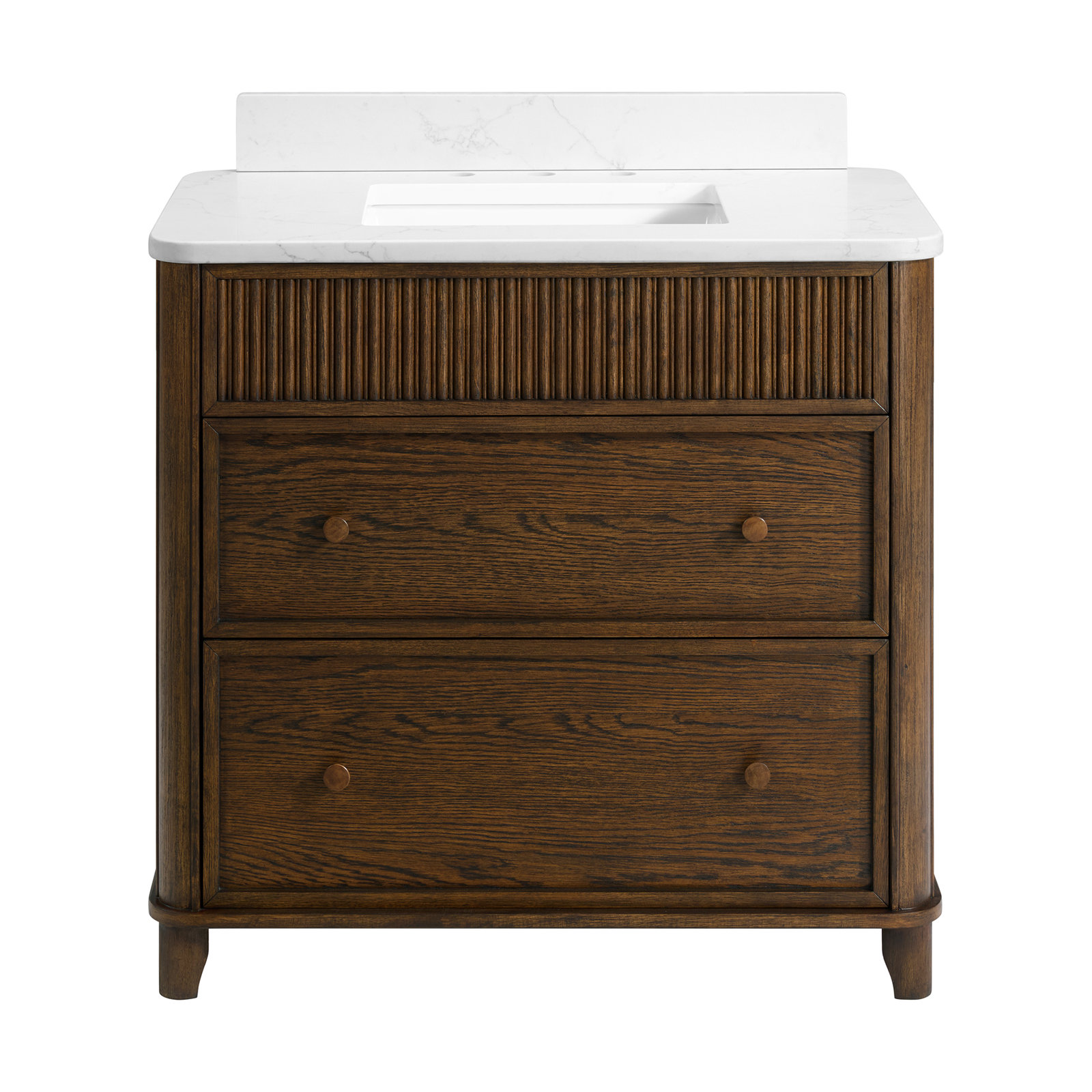 Kennedy Bathroom Vanity In Natural Enhanced Oak, 36", Enhanced Brown Oak