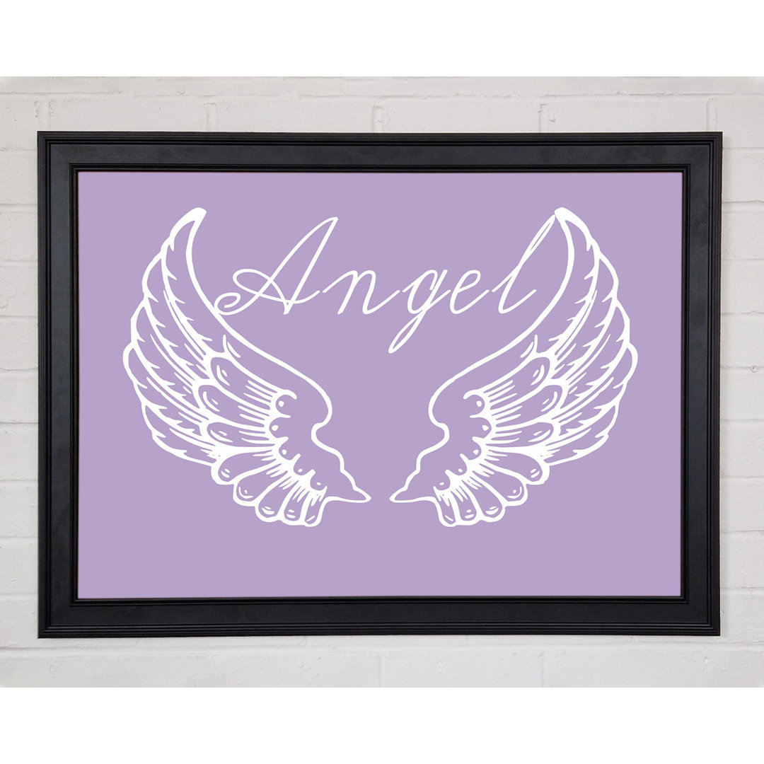 Angel Wings 4 Flieder Gerahmter Druck 10146