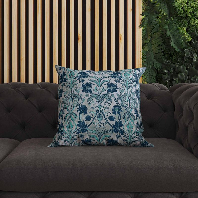 Coussin intérieur / extérieur Oceanic Bloom, Carré 20 po, Bleu