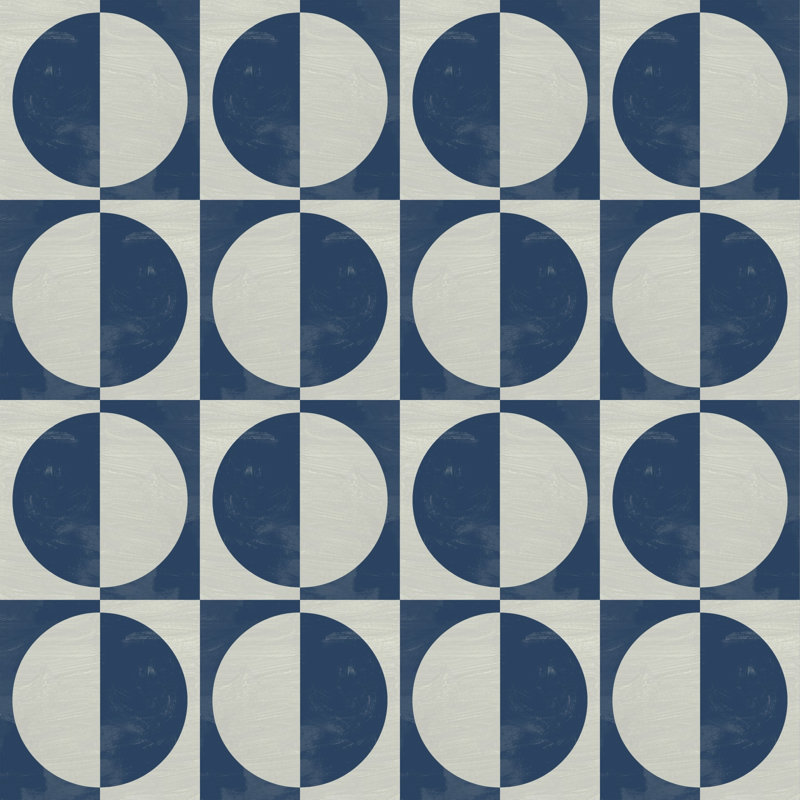 Verre à moitié plein papier peint, Non encollé, Bleu marine, Toile de ramie synthétique