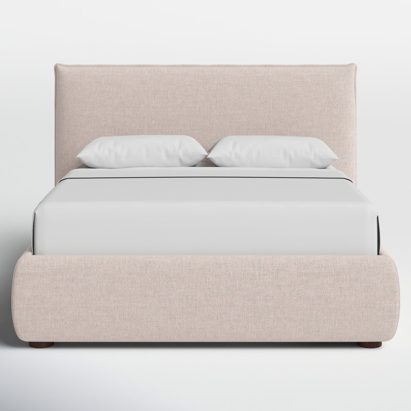 Timothy Upholstered Low Profile Platform Bed, King, 54, Wheat Basketweave