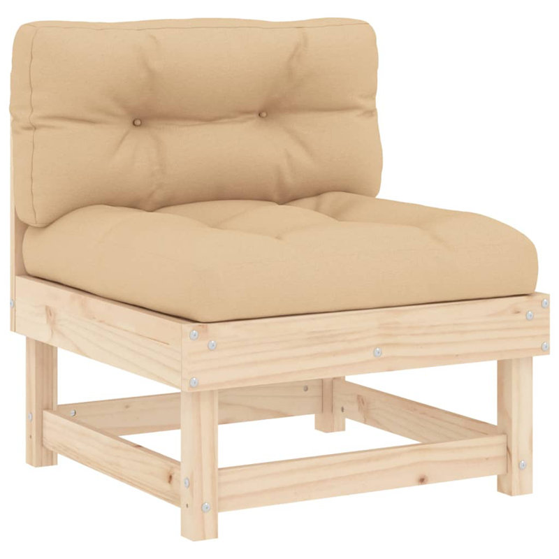 Fulater 5 - Person Patio Conversation Set with Cushions, Beige, Brown, 24" L x 23.8" W x 11.8" H