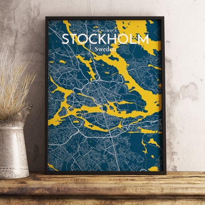 Stockholm City Map - No Frame Print