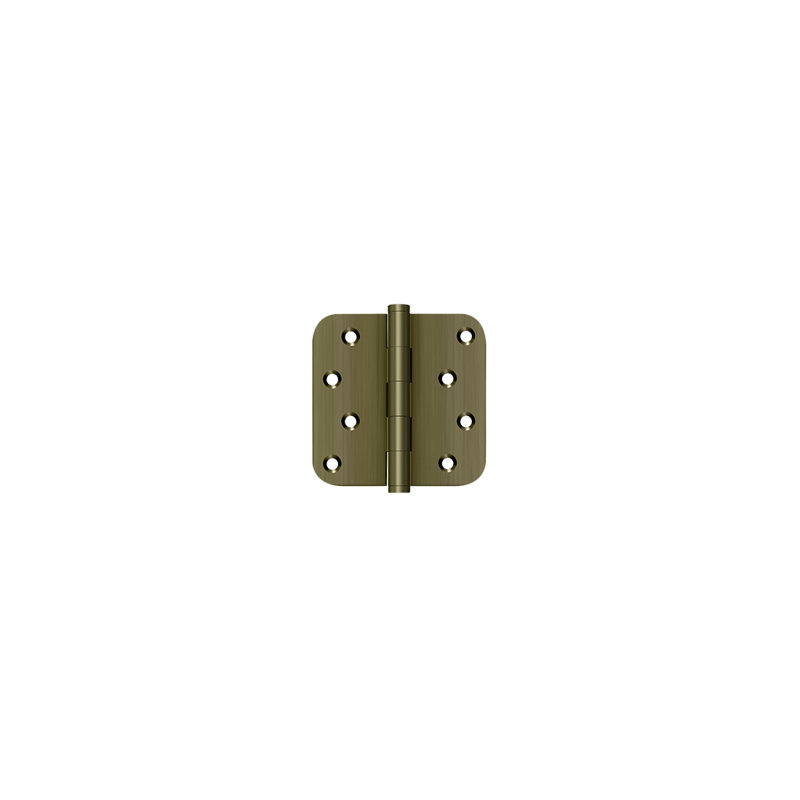 Deltana DSB4R510B-RZ 4" x 4" x 5/8" Radius Hinge / Zig-Zag in Oil-rubbed Bronze Pair, Antique Brass
