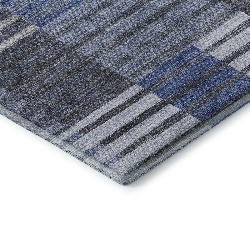 Premium Machine Washable Prisco Blue Rug, Rectangle 8' x 10'