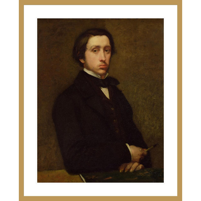 Autoportrait par Edgar Degas - Impression sur toile, H 41,29 po x l 33,5 po