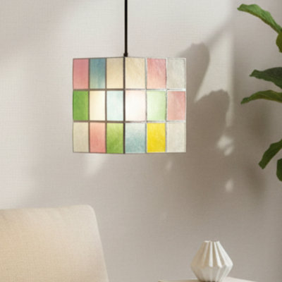 Capiz 17cm Glass Square Pendant Shade