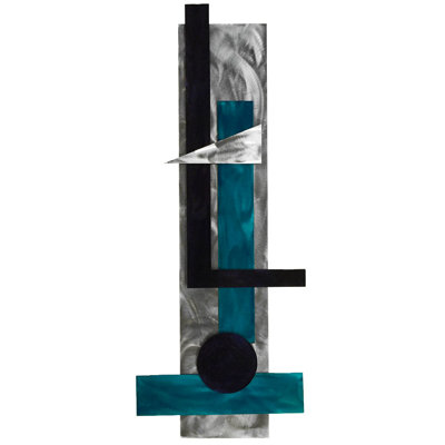 Meyerdirk Art Contemporary Steel Geometric Wall Art - Candy Teal