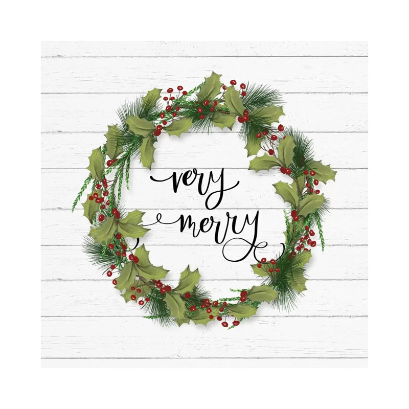 Cozy Christmas Wreath I by Hartworks - Wrapped Canvas Print, 30.48 cm H x 30.48 cm W